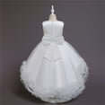 thumbnail image 5 of HBFAGFB Robe Formelle Filles Mode Enfants Bébé Printemps Été Volants Sans Manches Robe de Fête Blanche Taille 100, 5 of 5