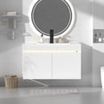 thumbnail image 4 of AHB 30'' Bathroom Vanity W/Sink Combo, High Gloss Bathroom Cabinet, Smart Wall Mounted Sink Cabinet Auto Motion Sensor LED Light, Modern Floating Vanity with Faucet, 4 of 7