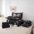 thumbnail image 6 of Homewish Gothic Skull Butterfly 7-Piece King Bedding,Botanical Mushroom King Bed in a Bag,Black Pink,Black Reversible, 6 of 8