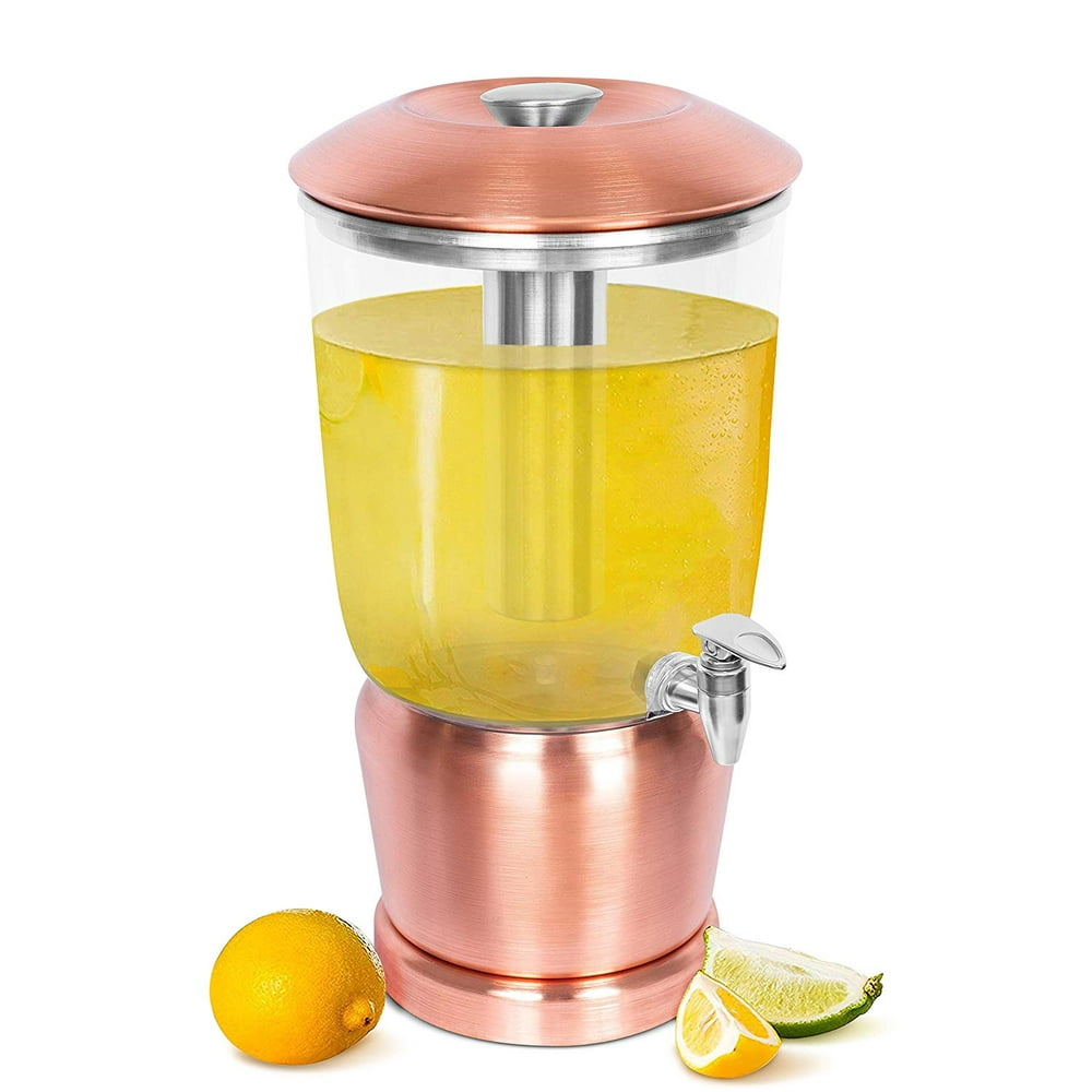 BirdRock Home Brushed Copper Beverage Dispenser with Ice