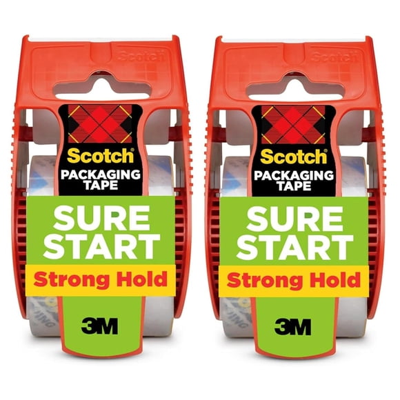 Cinta de embalaje Scotch Sure Start transparente de 48 mm x 20 m con dispensador