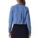 thumbnail image 3 of CHAQUETAS DE JEANS PARA MUJER INSPIRADAS CHIC, SIN COLLAR, DE MANGAS LARGAS, CON BOTONES, CORTAS, TALLA L, AZUL CLARO, 3 of 6