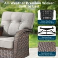 thumbnail image 5 of Unnifurnzi 7 Pieces Outdoor Furniture Set-Outdoor Wicker Sofa Couch with Patio Swivel Chairs All Weather Rattan Conversation Set for Deck Porch Garden Balcony Poolside-Brown/Beige, 5 of 7