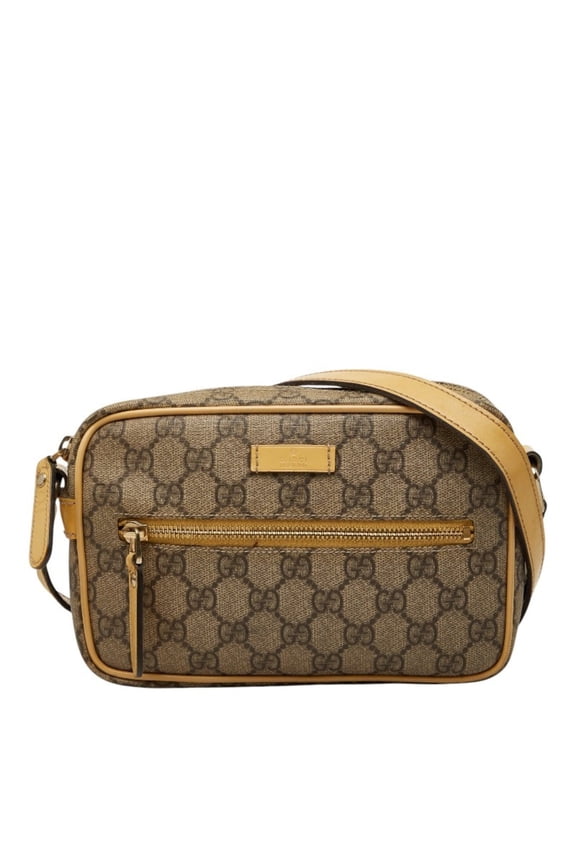 Pre-Owned Gucci GG Supreme Crossbody Shoulder Bag 201447 Beige Leather Women's GUCCI