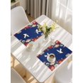 thumbnail image 5 of Blue Crane Placemats Set of 6, Vintage Red Teal Spring Floral Botanical Placemats for Dining Table, Place Mats for Kitchen Tabletop, Waterproof Wipeable Dining Table Mats Set, 5 of 9