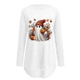 thumbnail image 4 of Womens Fall Halloween Shirt Women's Halloween Graphic Print Long Sleeve Top for Everyday Casual Round Neck Comfortably Soft Women’s T Shirt White XL, 4 of 4
