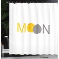 thumbnail image 3 of Ambesonne Astronomy Shower Curtain, Illustrated Moon Print, 69"Wx84"L, Earth Yellow and Purpleblue, 3 of 4