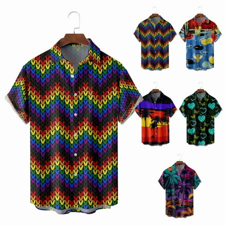 

Adult Beach Hawaii Shirts Front-Pocket Party Bowling Shirts for Men Women