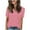 Pink, variant on Scyoekwg Womens Short Sleeve Tops V-Neck Button Basic Tops Comfy Loose Shirts Trendy Summer Casual Solid Color Tshirt Blouses (Green,L)