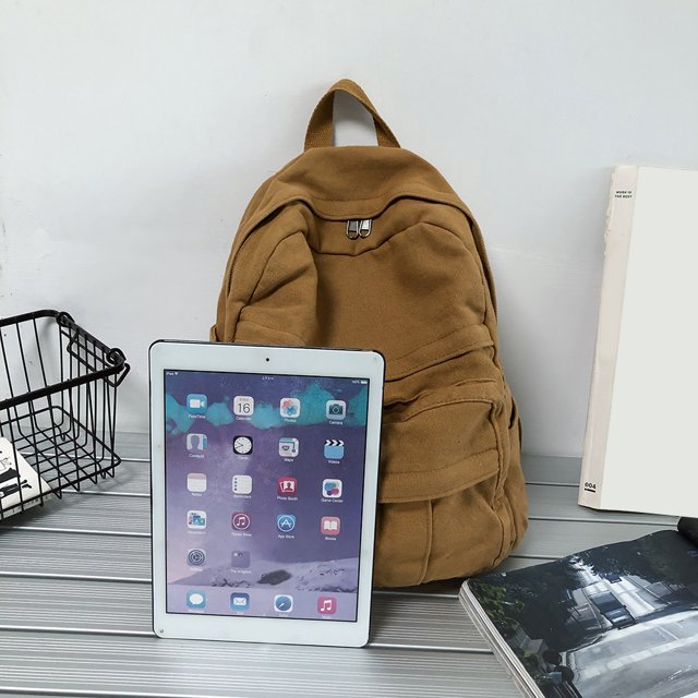 Mochilas escolares simples para mujer, mochila de viaje informal Vintage para mujer (caqui) Ndcxsfigh Para Estrenar