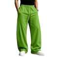 thumbnail image 2 of Dresfit Baggy Sweat Pants for Men Drawstring Big and Tall Wide Leg Sweatpants Fall Winter Elastic Waist Lounge Trousers Oversized Straight Leg Y2k Pants XL, 2 of 8
