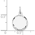 thumbnail image 3 of Solid 14k White Gold Etched .013 Gauge Engraveable Round Disc Charm - 20mm, 3 of 5
