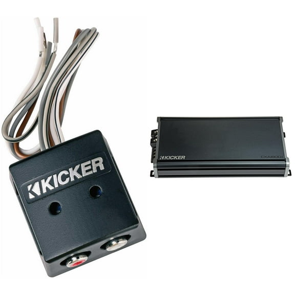 KICKER CX1800.1 Mono Amplifier & KISLOC Line Output Converter Bundle