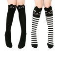 thumbnail image 1 of Paquete de 2 calcetines para niñas, calcetines de dibujos animados para niños, calcetines largos de algodón hasta la rodilla, calentadores de piernas, calcetines largos de princesa para niños,, 1 of 7