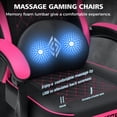 thumbnail image 5 of Hoffree Gaming Chair with Massage and Footrest Big and Tall Gamer Chair with Headrest and Lumbar Support PU Computer Game Chair for Adults Office Gaming, 440lbs, 5 of 10