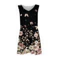 thumbnail image 4 of WTOBBY Women's Floral Print Sleeveless Dress V-Neck Casual Spring Summer Dress with Elastic Waist for Comfort and Flattering Fit,BlackL, 4 of 4