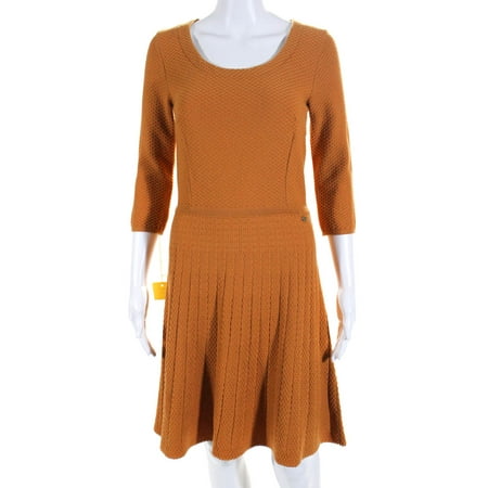 

Biana Womens Butterscotch Crew Neck 3/4 Sleeve Adele Sweater Dress Size S