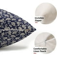 thumbnail image 2 of Navy Blue Beige Vintage Floral Block Print Lumbar Pillow Covers 12X20 Inch Vintage Daisy Flowers Decorative Pillow Cases Set of 2 Farmhouse Home Decor Rustic Throw Pillows For Sofa Couch Outdoor, 2 of 6