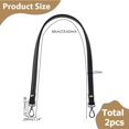 thumbnail image 2 of 2pcs Black Leather Bag Strap 60cm Replacement Handle Shoulder Strap Sewing Imitation Leather Straps with Alloy Platinum Clasps for Bag Replacement Accessories, 2 of 8