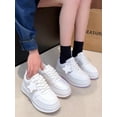 thumbnail image 6 of Retro Platform Sneakers for Women - The mesh is breathable | White Casual Thick Sole Shoes, 6 of 9