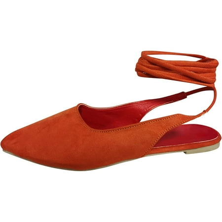 Women s Ankle Strap Flats Point Toe Pump Shoes Low Block Heel Summer Sandals