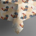 thumbnail image 5 of Rooster and Brushstroke Cream Pattern Square Tablecloth, Waterproof Wipeable Spillproof Washable Table Cover for Home Kitchen Party and Daily Decor 52"x52", 5 of 6
