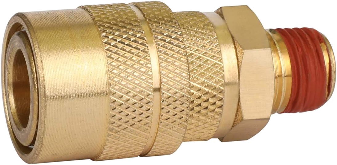 MKEUDQ-Industrial Air Coupler, 1/4 Inch Body Size, 1/4 Inch NPT Male Threads Size, Brass Air Compressor Hose Fitting