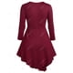 thumbnail image 3 of Camiseta Asimétrica Botones Tamaño Plus Rosegal  Mangas largas de talla grande, 3 of 5