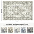 thumbnail image 2 of Boho Vintage Round Rug ft- Faux Wool Dreely Washable Area Rug Small Distressed Throw Rugs Floor Carpet for Door Mat Entryway Bedrooms Laundry (Round - ; Diameter Border ), 2 of 6