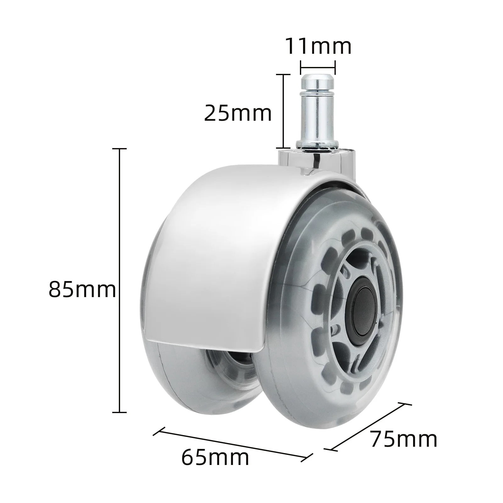 5pcs Office Chair Caster Wheels Swivel Rubber Caster Wheels Can Bearing 300lb Heavy Duty Rotatable Swivel Silent Casters ,Easy to Install