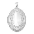 thumbnail image 4 of 925 Sterling Silver Rhodium-Plated 31mm Oval Scroll Locket, 4 of 7