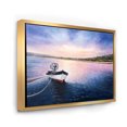 thumbnail image 3 of Designart 'VIbrant Sunset Over Fishing Boat By The Shore' Lake House Framed Canvas Wall Art Print, 3 of 5