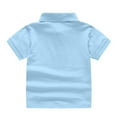thumbnail image 5 of CCRFTGI Pique Polo Shirt for Girls Back To School School Uniform Boys Shirts 2025 Summer Lapel Collar Sky Blue T Shirt Plain Short Sleeve Shirt,Sky Blue 4-5 Years, 5 of 5