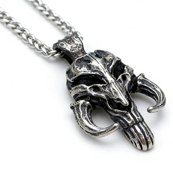 ZMY Home Stainless Steel Necklace with Mando's Mythosaur Pendant Jewelry for Men