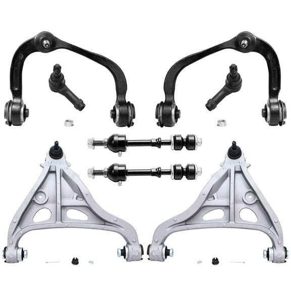 Detroit Axle - Front 8pc Control Arms Kit 2WD 2005-2008 Ford F-150 Lincoln Mark LT, 4 Upper & Lower Control Arms w/Ball Joints 2 Tie Rods 2 Sway Bars Suspension Kit 2005 2006 2007 2008 Replacement