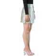 thumbnail image 4 of DARING DIVA Women's A-Line Zipper Front High Waist Mini Skirt S Silver, 4 of 7