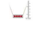 thumbnail image 4 of aaXia 14K Rose Gold 1/8ct. TDW Diamond and Ruby Bar Necklace (H-I, I1-I2), 4 of 5