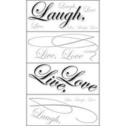 blue mountain wallcoverings snap1039 instant wall art written expressions, live, laugh, love