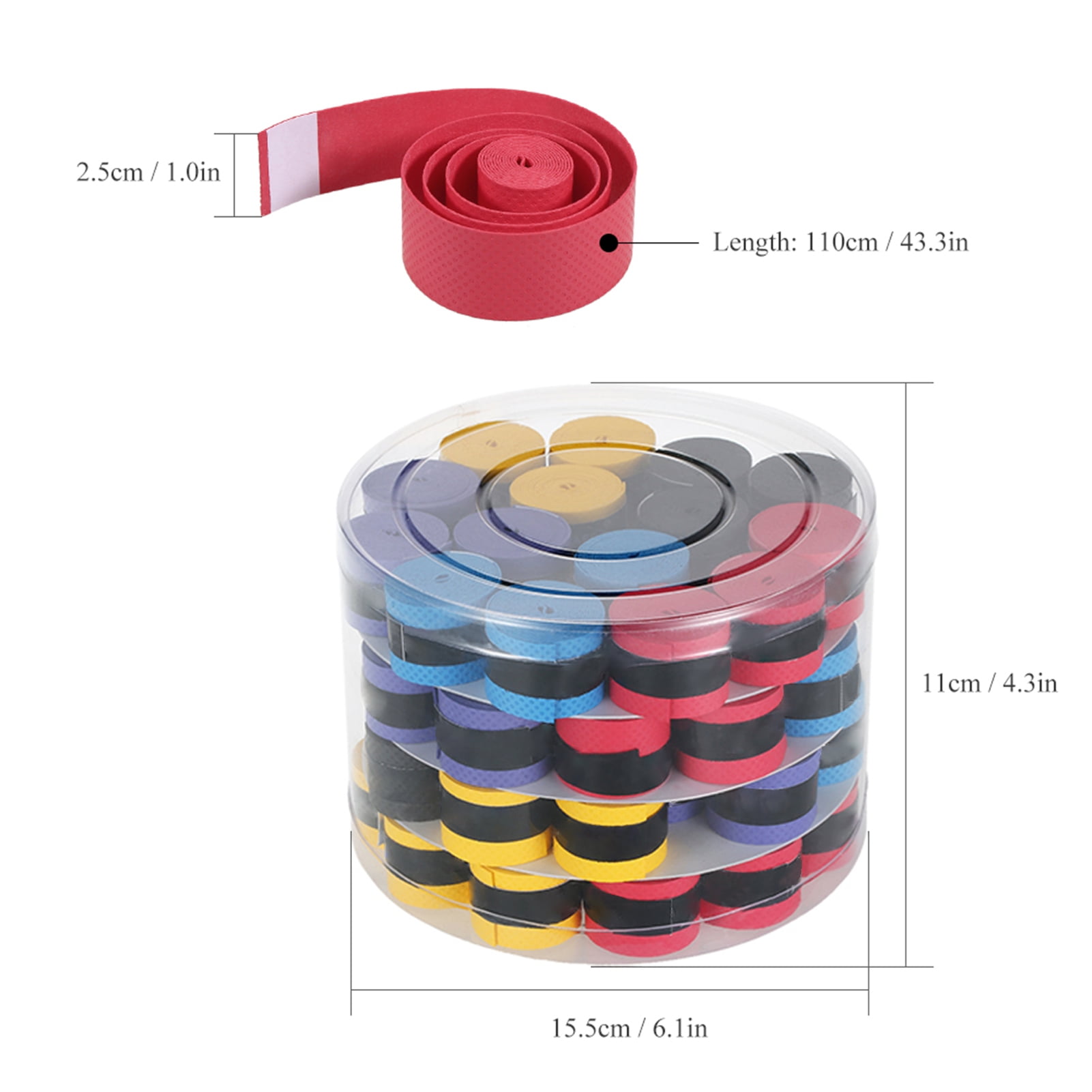 Racket Overgrip Tennis 60pcs Tennis Racket Overgrips Anti-skid Sweat Tape Wraps Badminton Racquet Over Grip Fishing Rod Sweat Band Grip