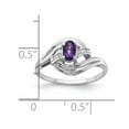 thumbnail image 2 of Solid 14k White Gold 5x3mm Oval Amethyst Purple February Gemstone Diamond Engagement Ring Size 6.5 (.032 cttw.), 2 of 3