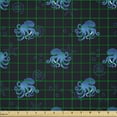thumbnail image 2 of Ambesonne Octopus Fabric by the Yard Microfiber, Ocean Inhabitants, 1 Yard, Blue Dark Blue, 2 of 2