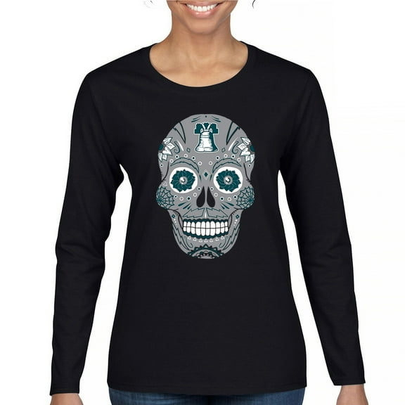Philly Thing Sugar Skull Women's Long Sleeve T-shirt Day of the Dead Dia de los Muertos