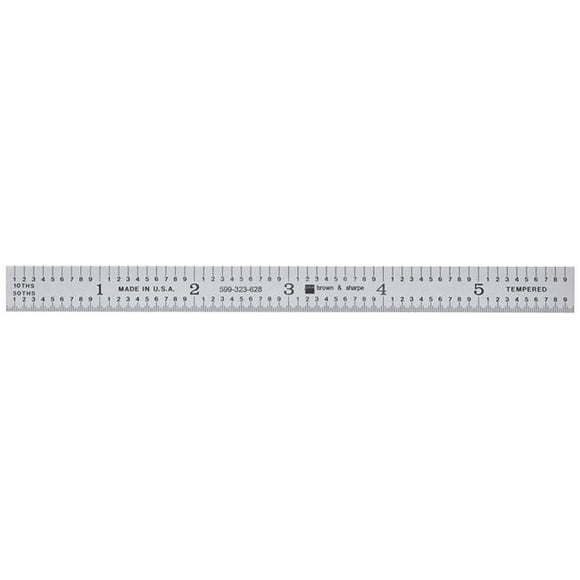 Brown & Sharpe 6 in. Series Chrome Finish Tempered Steel Rule