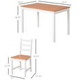 thumbnail image 4 of HomCom 5 Piece Modern Pine Wood Dining Table with Chair White/Natural Wood, 4 of 9