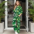 thumbnail image 3 of Xixirimido Green Shamrock Print Lounge Sets for Women Sweatsuits for Fall Winter 2 Piece Outfits Long Sleeve Sweatshirt Wide Leg Sweatpants Tracksuit Matching Set, Small, 3 of 7