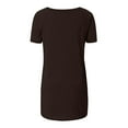 thumbnail image 4 of Sweet Home Farm V Neck T Shirts for Women Summer Tops Plus Size Short Sleeve High Casual Tunic To Wear With Leggings Short Sleeve Shirts for Women Brown, 4 of 5