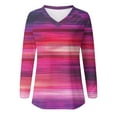 thumbnail image 5 of Craaazy Oversized Tshirts For Women Long Sleeve Blouse V-Neck Casual Pullover Tops Trendy Color Block Sweatshirt Tie Dye Shirts Gifts For Women, 5 of 5
