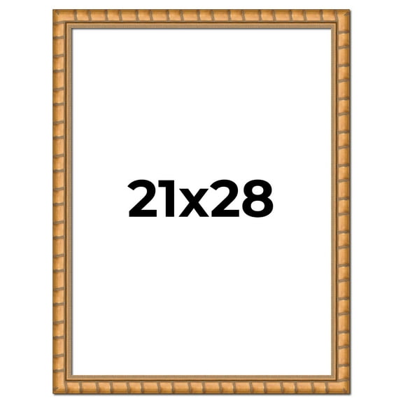 21x28 Frame Gold Real Wood Picture Frame Width 1.5 inches | Interior Frame Depth 0.5 inches |