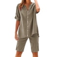 thumbnail image 2 of Dianli Gifts Two Piece Sets for Women Summer Casual Two Piece Set Short Sleeve Shirt and Shorts Lounge Outfit for Everyday Wear Coffee S, 2 of 8