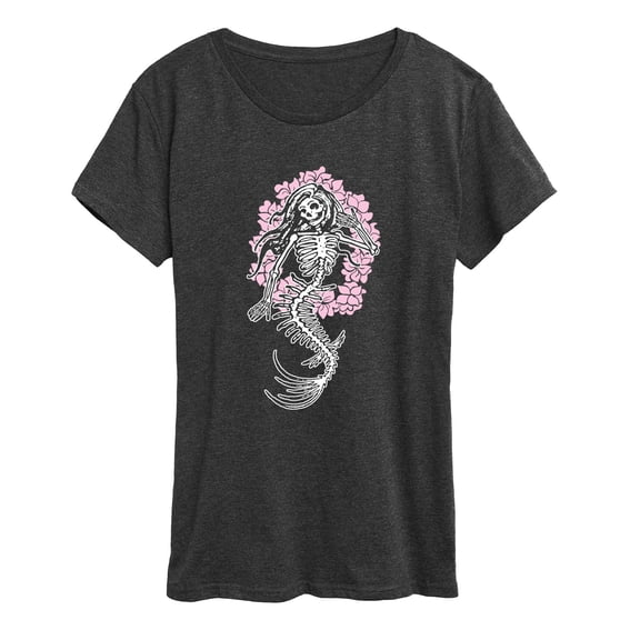 Instant Message - Mermaid Skeleton Short Sleeve Graphic T-Shirt